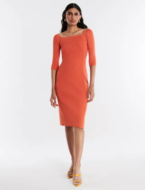 Dexter Off-The-Shoulder Midi Dress sold by BCBGMaxAzria