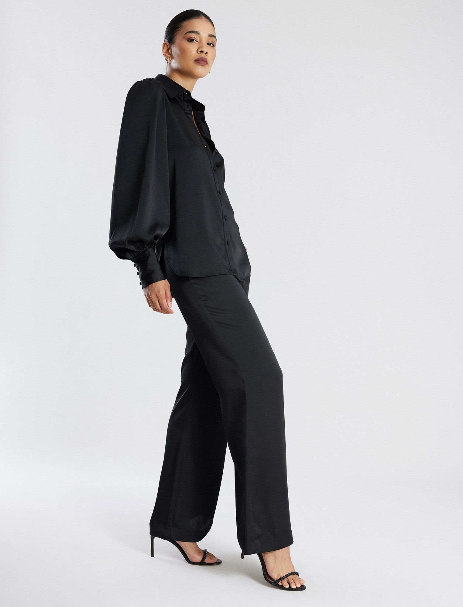 Satin Wide-Leg Trouser sold by BCBGMaxAzria product image thumbnail 5