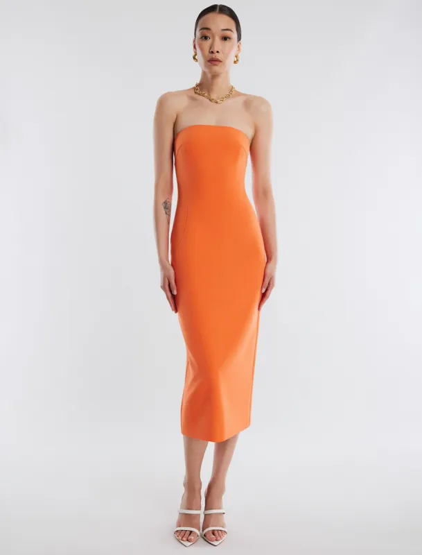 Zane Strapless Midi Dress sold by BCBGMaxAzria