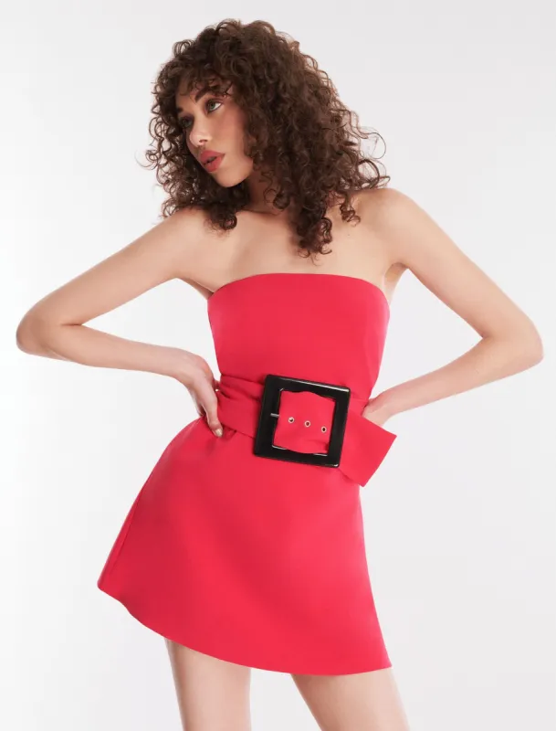Delilah Strapless Belted Mini Dress sold by BCBGMaxAzria