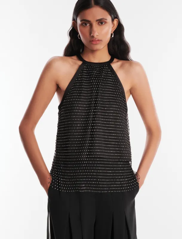 Adele Sparkle Net Halter Top sold by BCBGMaxAzria