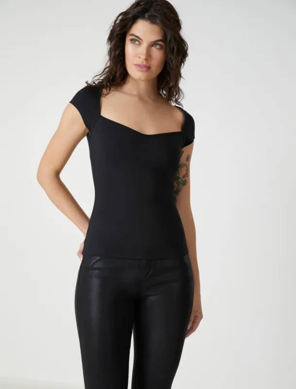 Ribbed Cap Sleeve Top sold by BCBGMaxAzria