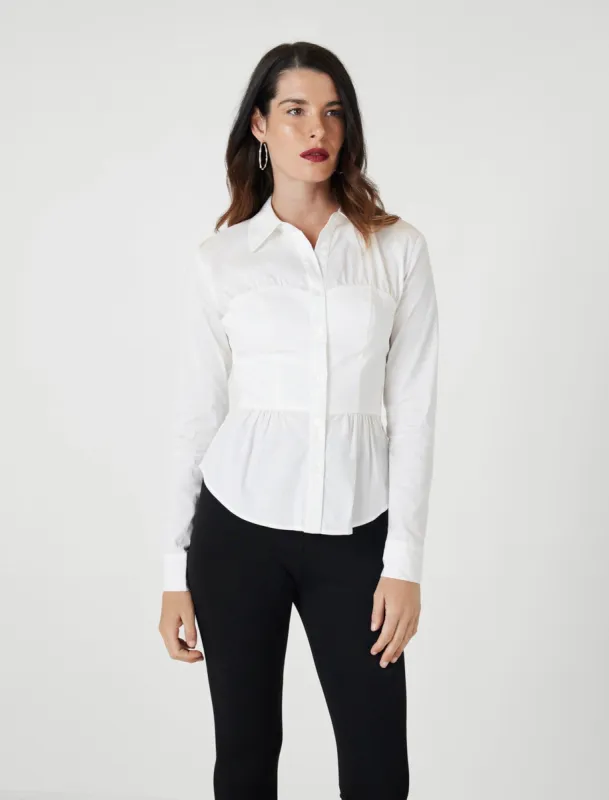 Button-Up Corset Shirt sold by BCBGMaxAzria