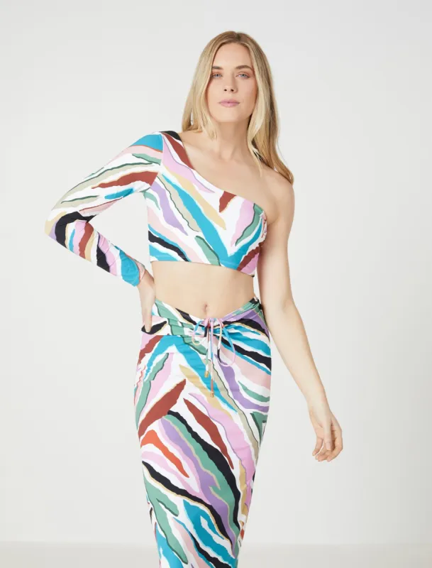 Zoey Single Long Sleeve Swim Top sold by BCBGMaxAzria