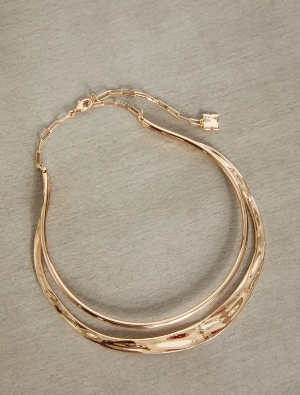 Hammered Gold Collar Necklace sold by BCBGMaxAzria