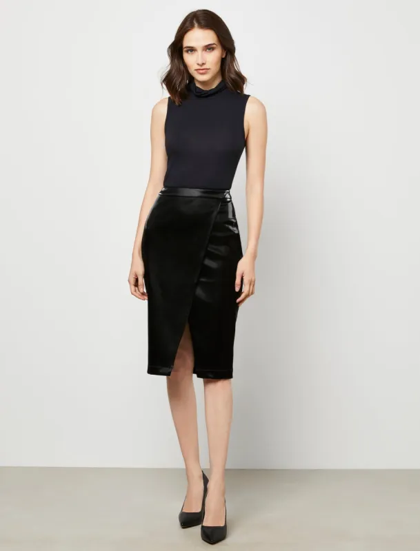 Kerri Liquid Faux Leather Skirt sold by BCBGMaxAzria