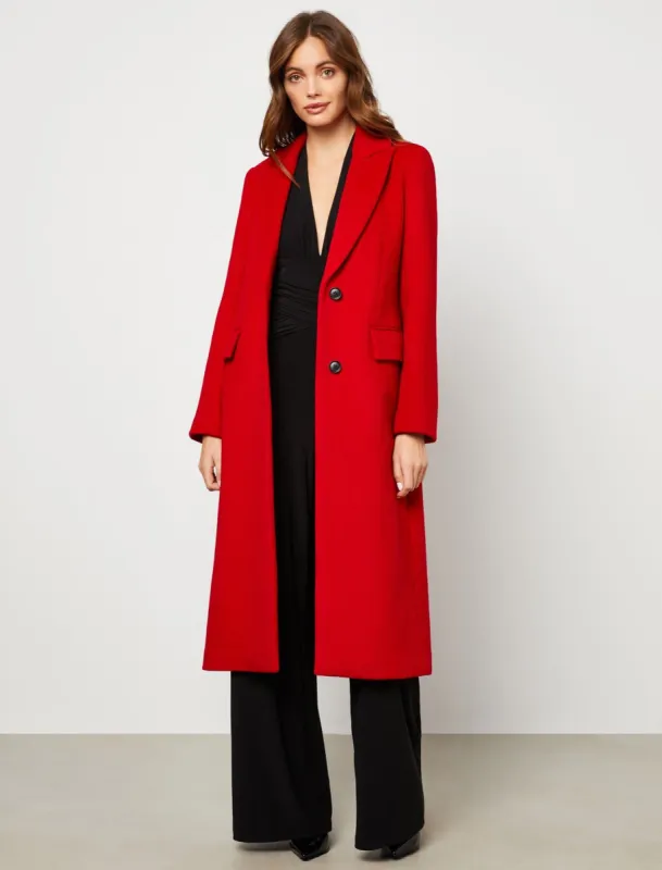 Notch Collar Single-Breasted Riding Coat sold by BCBGMaxAzria