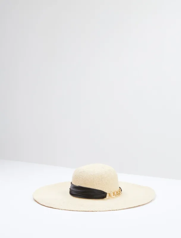 Basketweave Wide-Brim Hat sold by BCBGMaxAzria