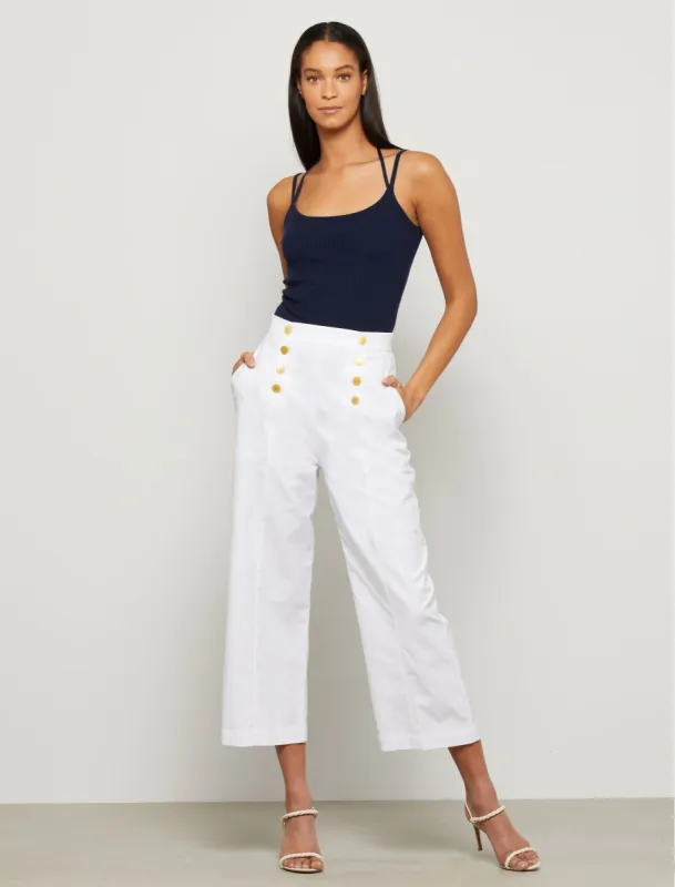 Button-Front Cropped Wide-Leg Pant sold by BCBGMaxAzria