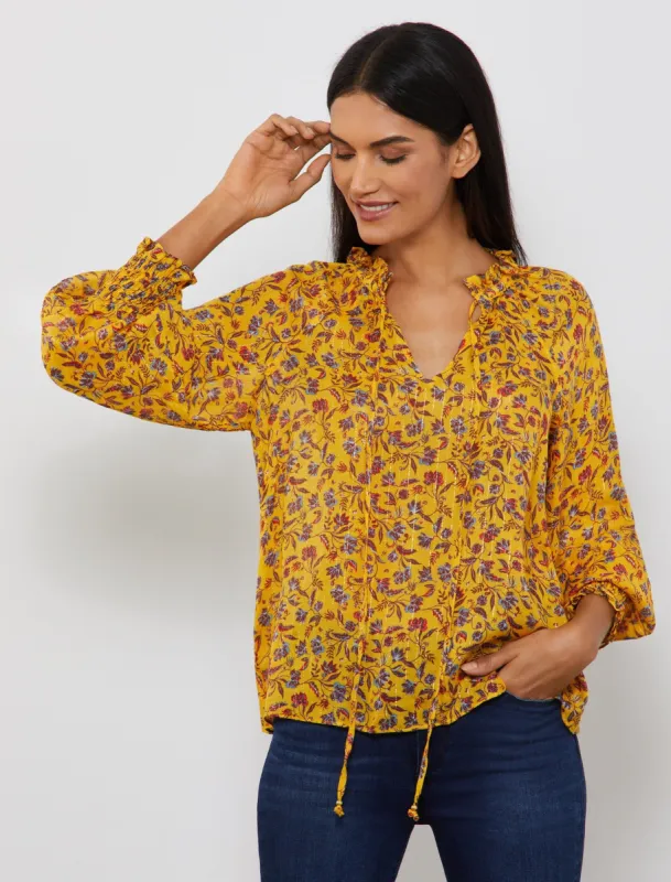 Amber V-Neck Long Sleeve Top sold by BCBGMaxAzria