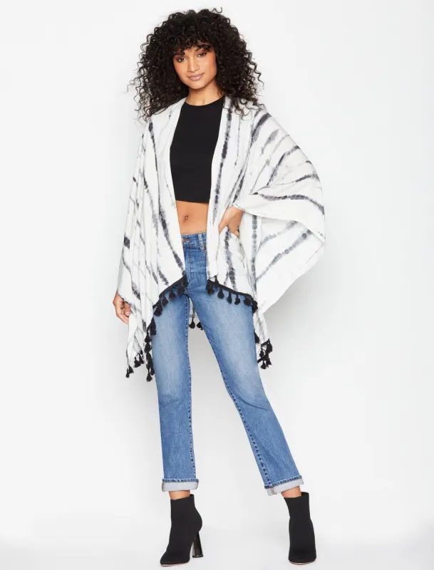 Tie-Dye Tassel Kimono Robe made by BCBGMaxAzria