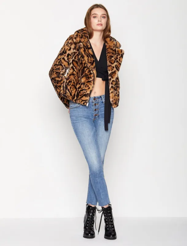 Faux Fur Zip-Up Moto Jacket sold by BCBGMaxAzria