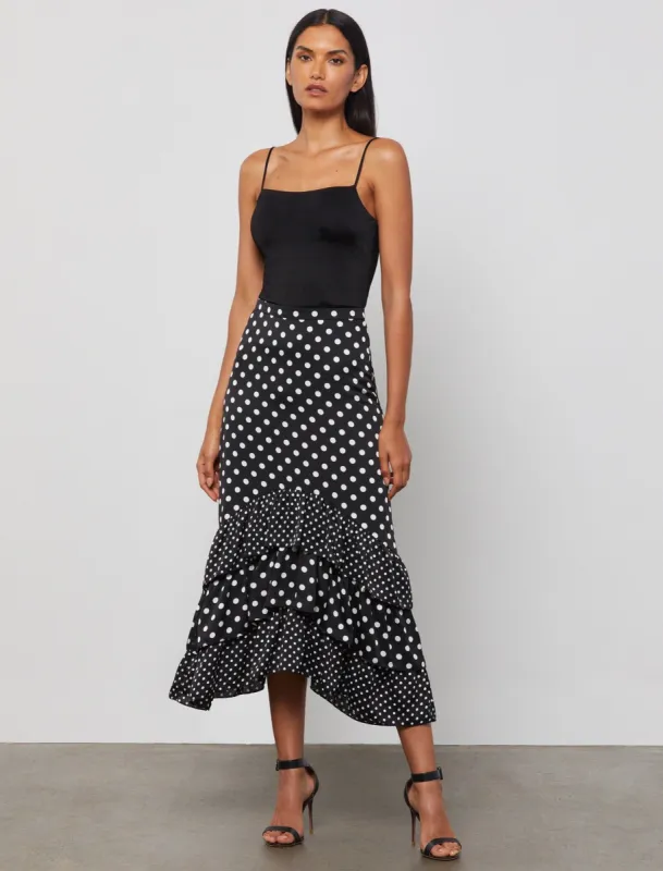 Polka Dot Ruffle Skirt sold by BCBGMaxAzria