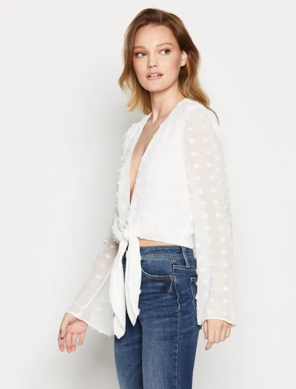 Aurora Long Sleeve Tie-Waist Top sold by BCBGMaxAzria