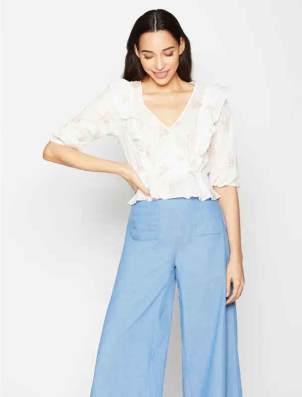 Carlotta Ruffle Top sold by BCBGMaxAzria