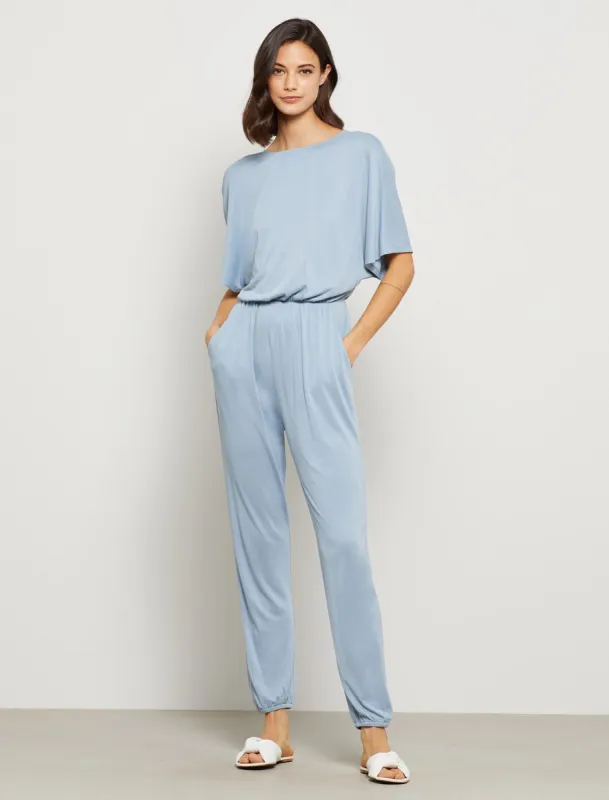Short Sleeve Lounge Jumpsuit sold by BCBGMaxAzria