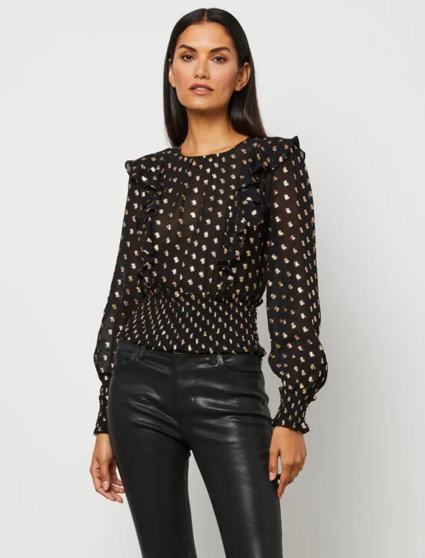 Ruffle Shoulder Smock Top sold by BCBGMaxAzria
