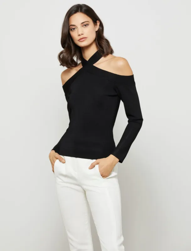 Long Sleeve Cold Shoulder Top sold by BCBGMaxAzria