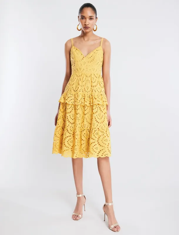 Camille Eyelet Lace Midi Dress sold by BCBGMaxAzria