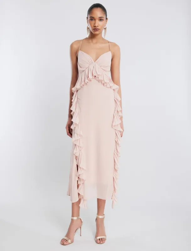 Ellington Ruffle Dress sold by BCBGMaxAzria