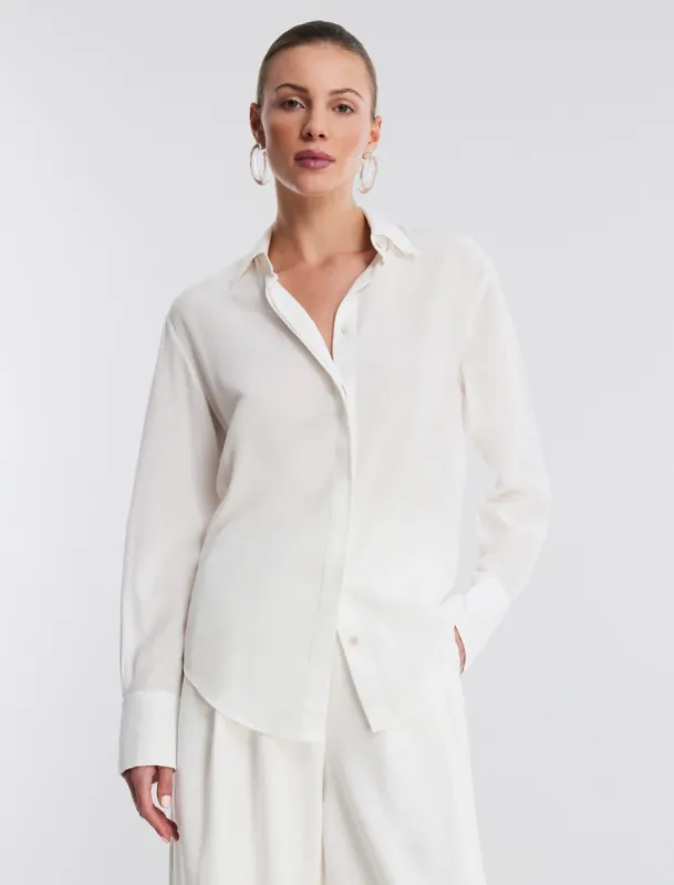 Silk Button-Up Top sold by BCBGMaxAzria