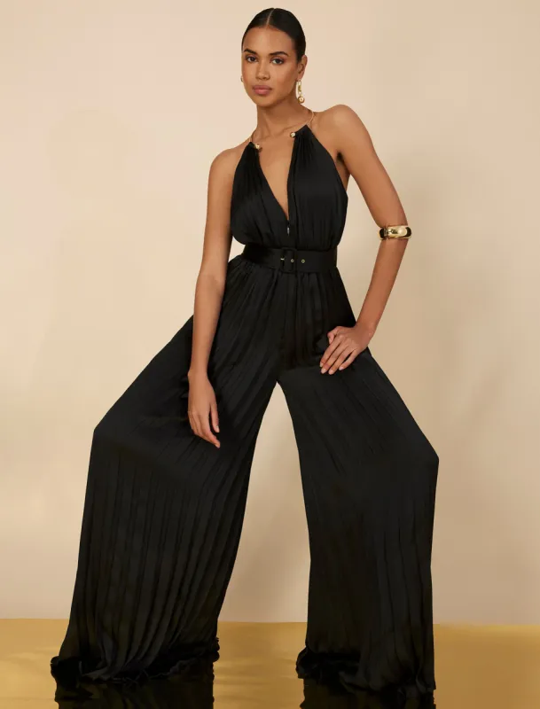 Libby Wide Leg Belted Jumpsuit sold by BCBGMaxAzria