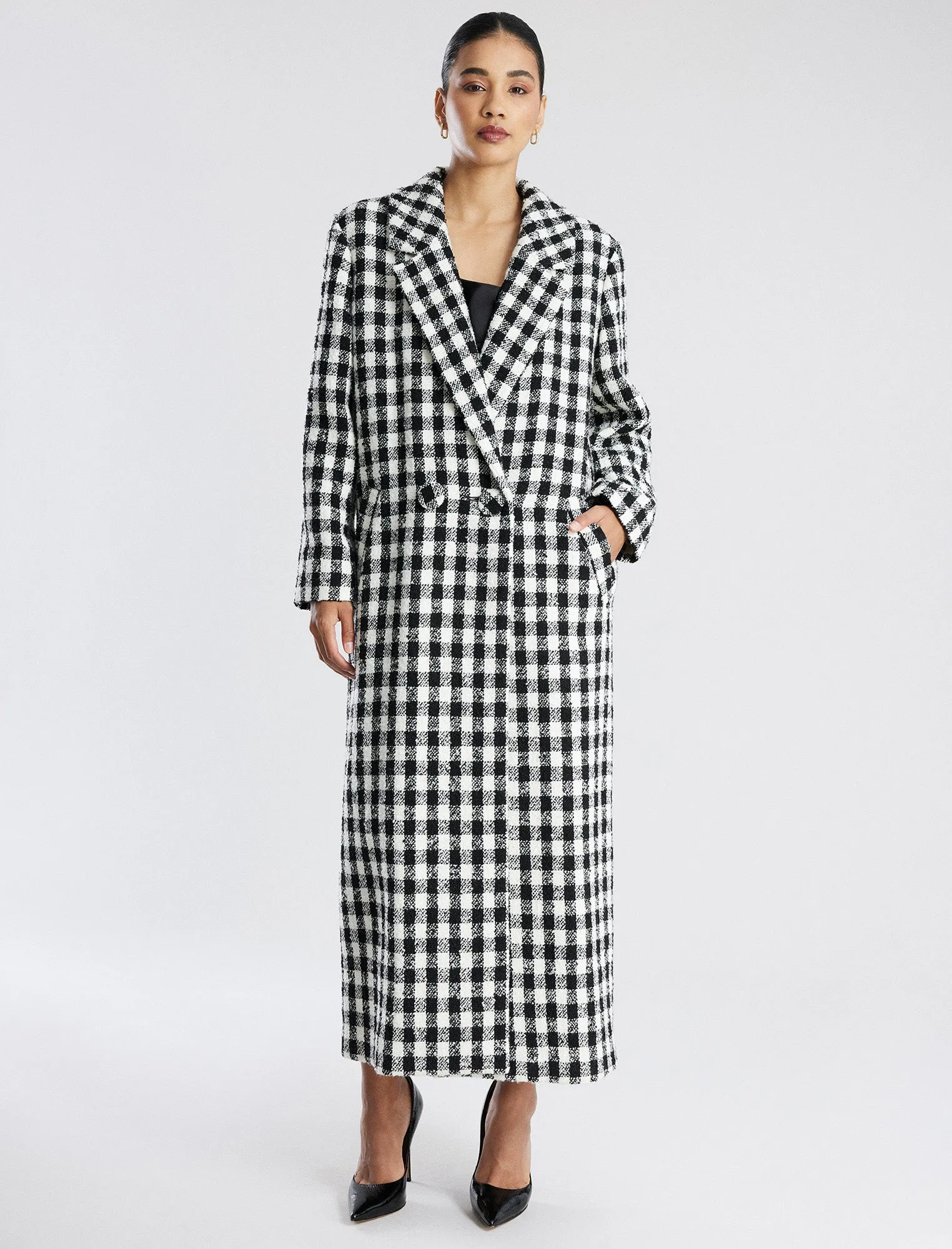 Maria Oversized Double-Breasted Full Length Coat sold by BCBGMaxAzria