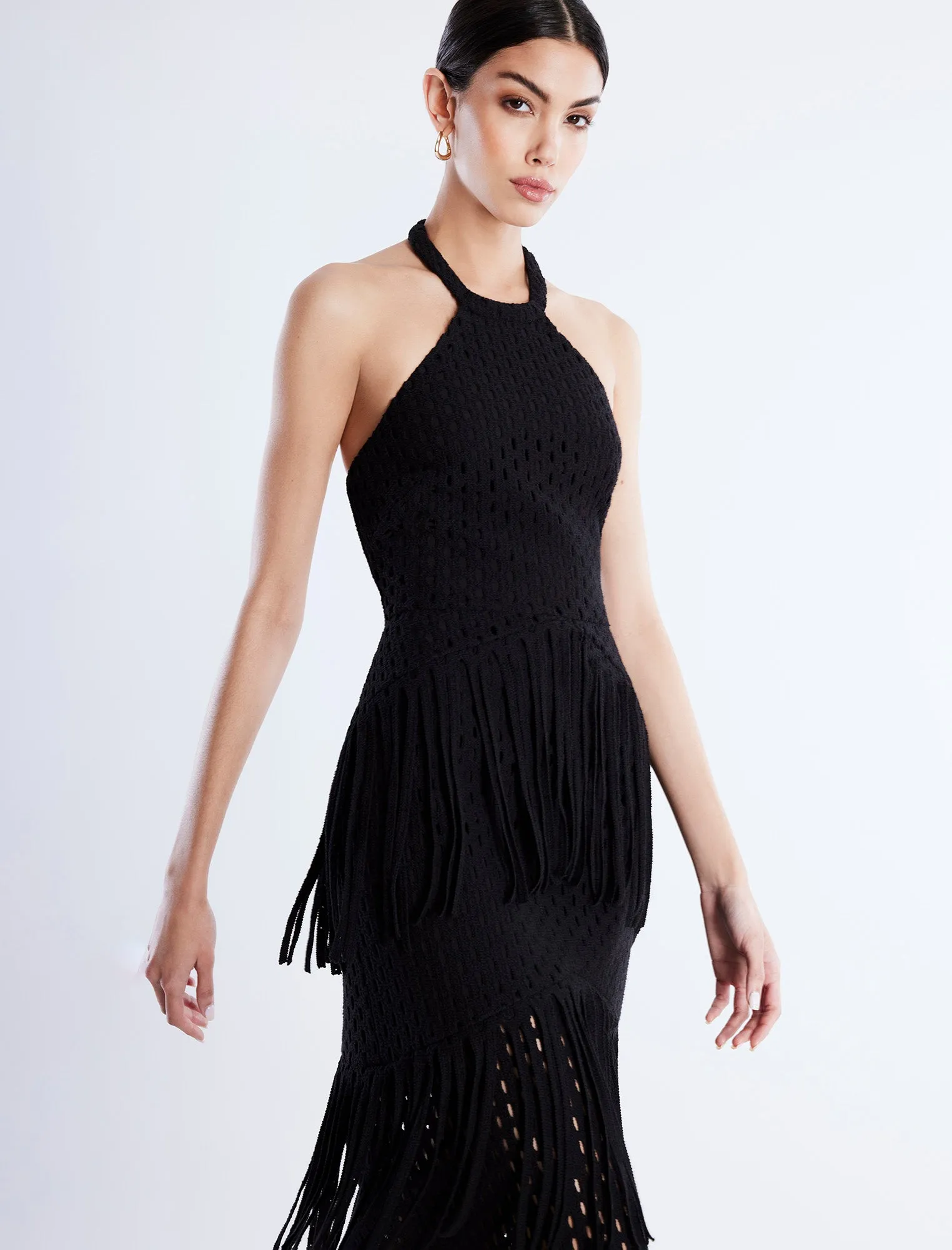 Maci Lace Fringe Midi Dress sold by BCBGMaxAzria product image thumbnail 2
