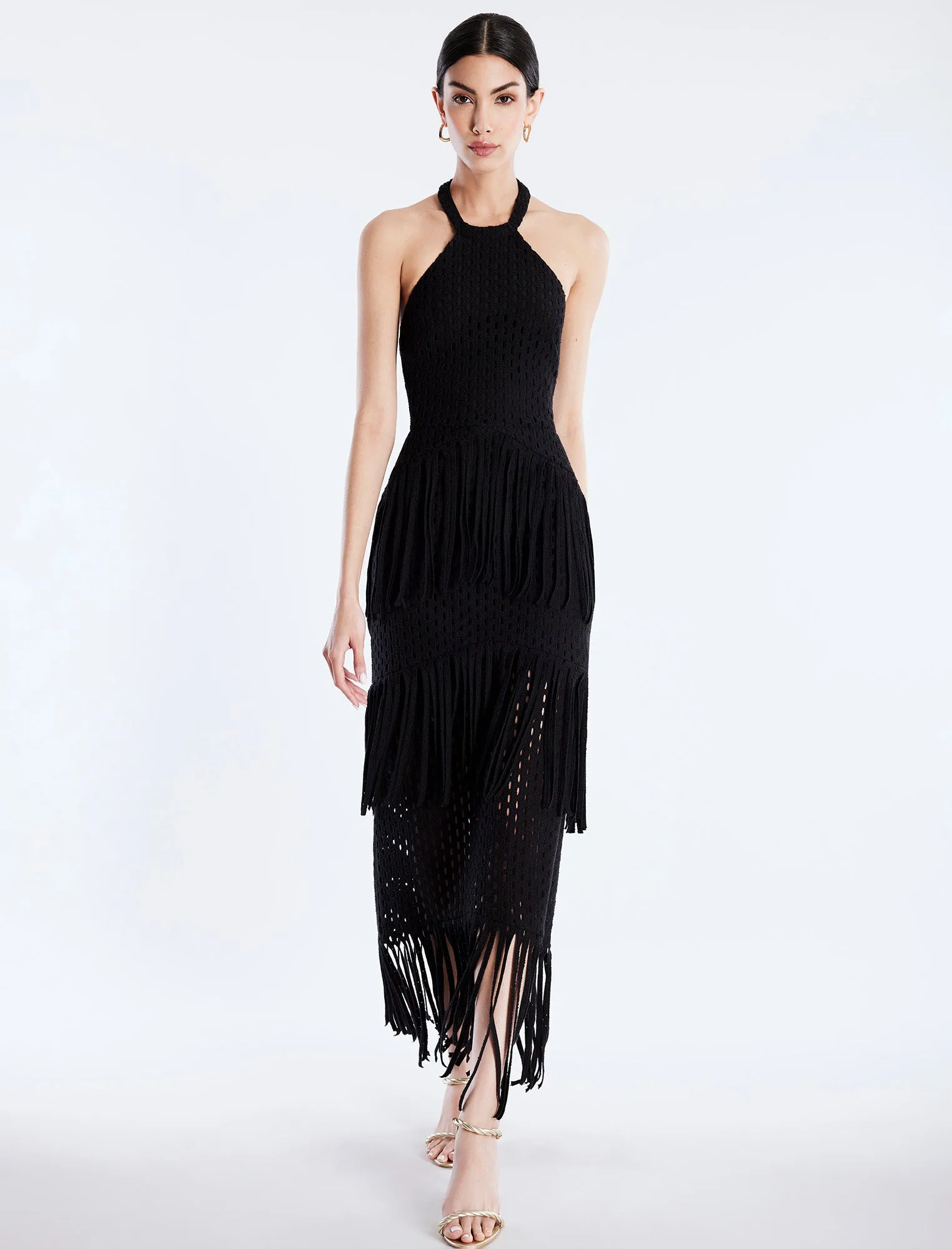 Maci Lace Fringe Midi Dress sold by BCBGMaxAzria product image thumbnail 3