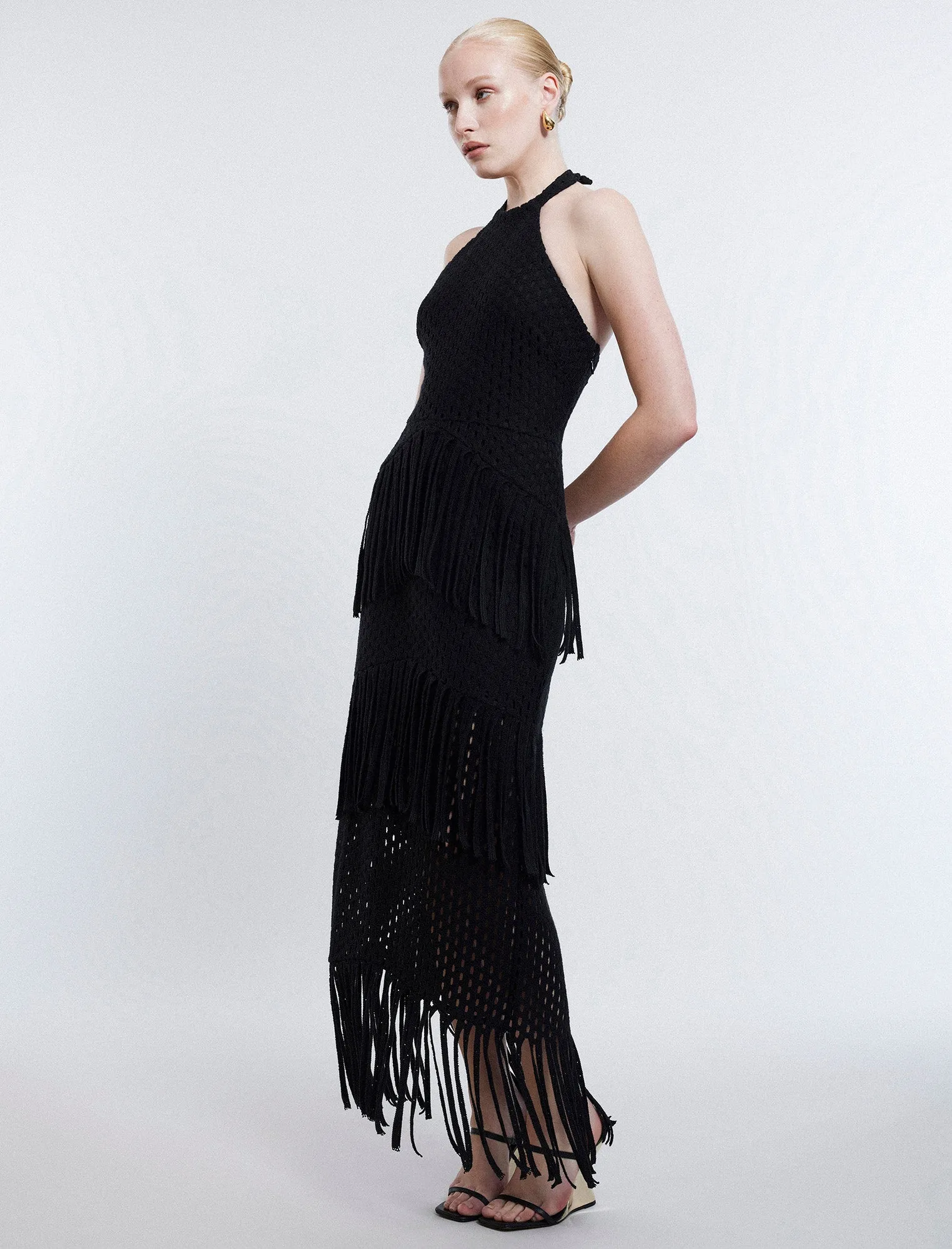 Maci Lace Fringe Midi Dress sold by BCBGMaxAzria product image thumbnail 4