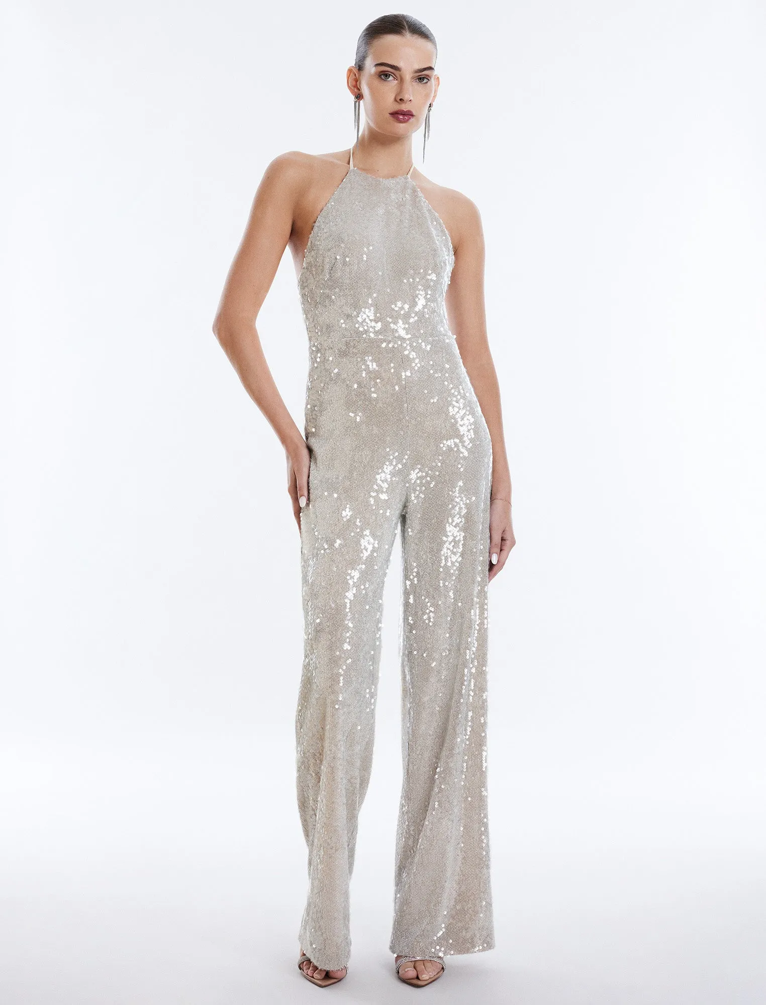 Amanda Sequined Jumpsuit sold by BCBGMaxAzria