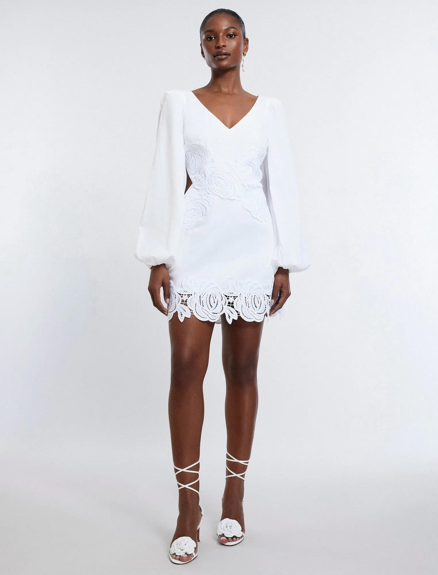 Rosa Lace Appliqué Mini Dress sold by BCBGMaxAzria product image thumbnail 3