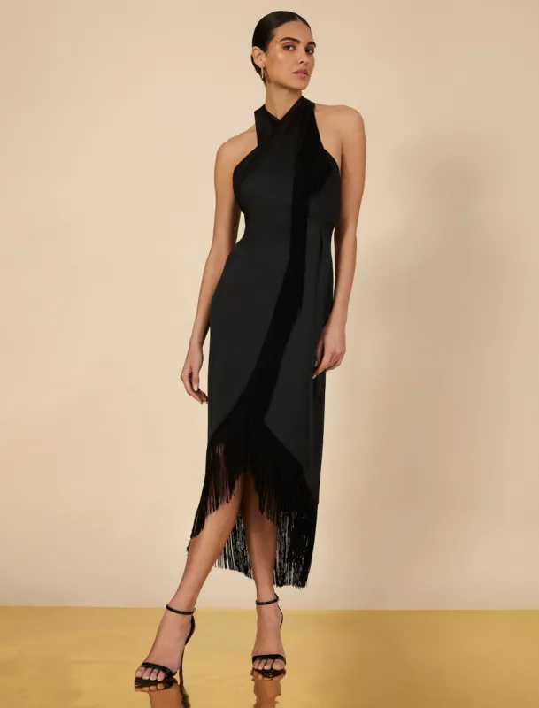 Arla Halter Fringe Dress sold by BCBGMaxAzria
