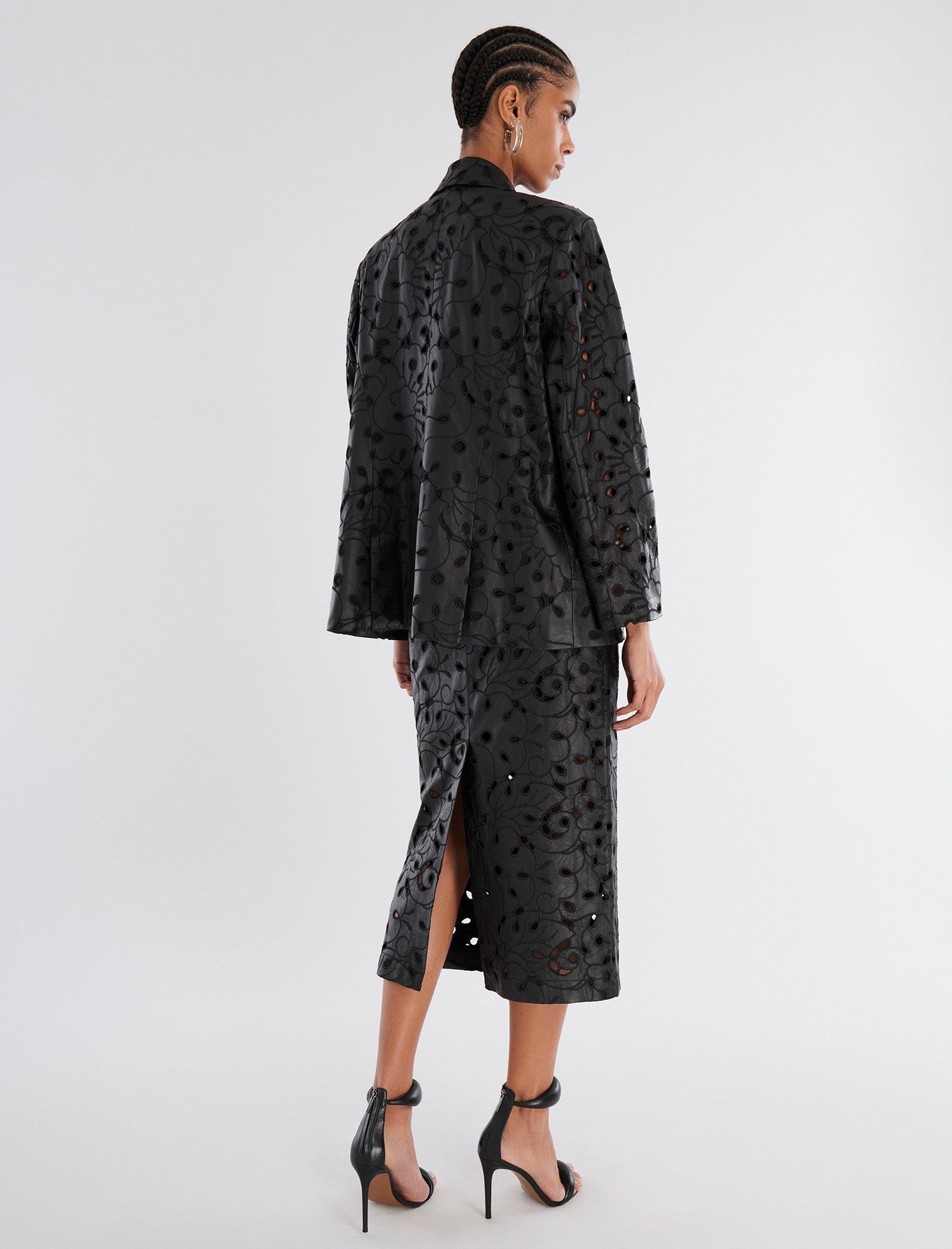 Aimee Faux Leather Lace Blazer sold by BCBGMaxAzria product image thumbnail 4