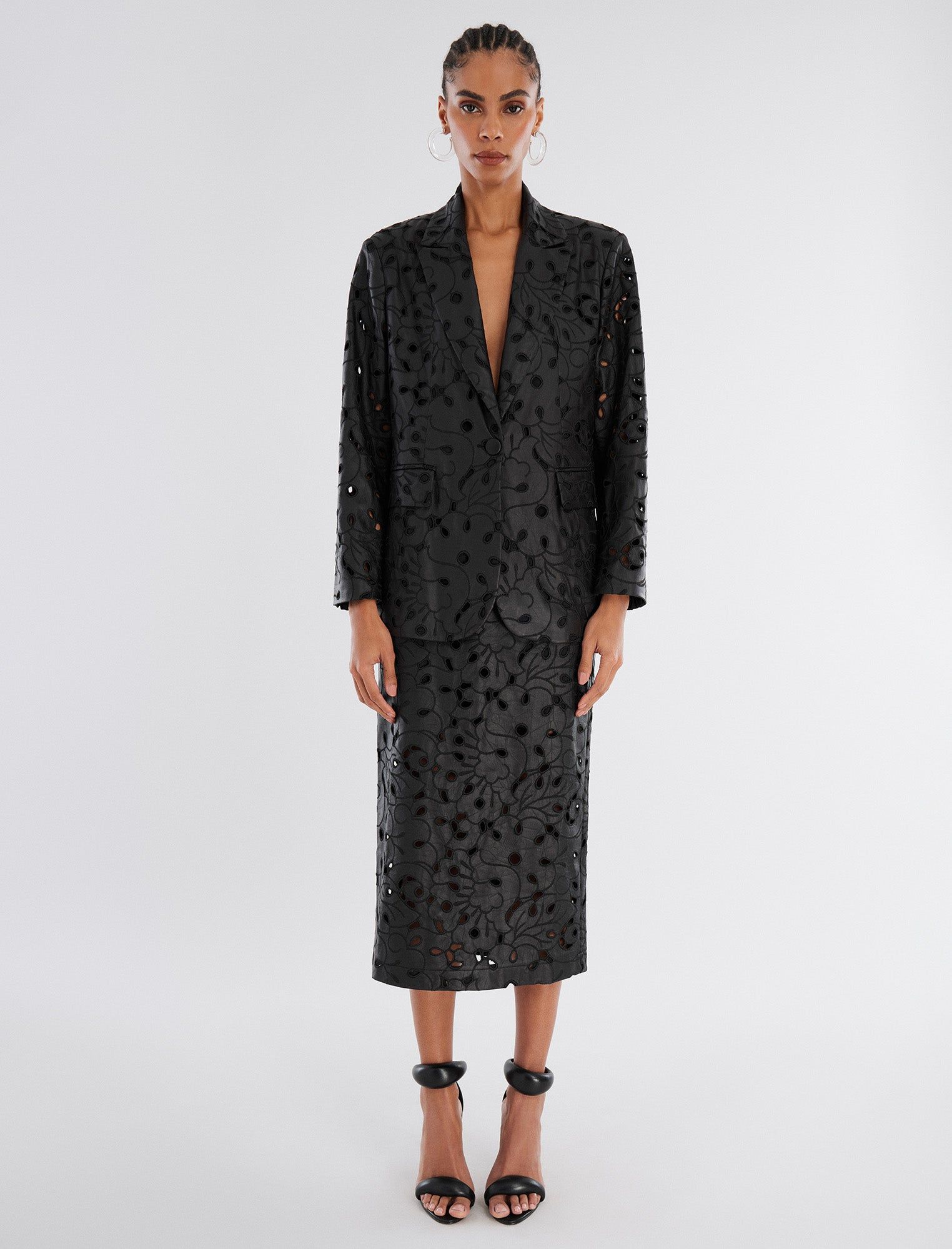 Aimee Faux Leather Lace Blazer sold by BCBGMaxAzria product image thumbnail 5