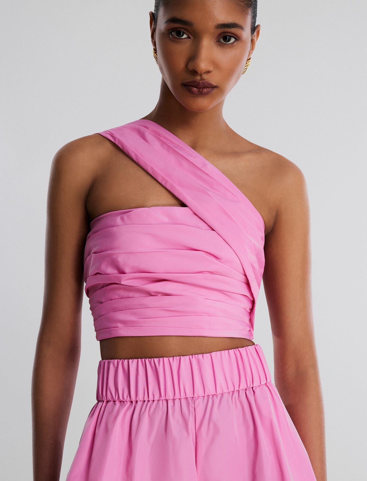Kat One Shoulder Crop Top sold by BCBGMaxAzria