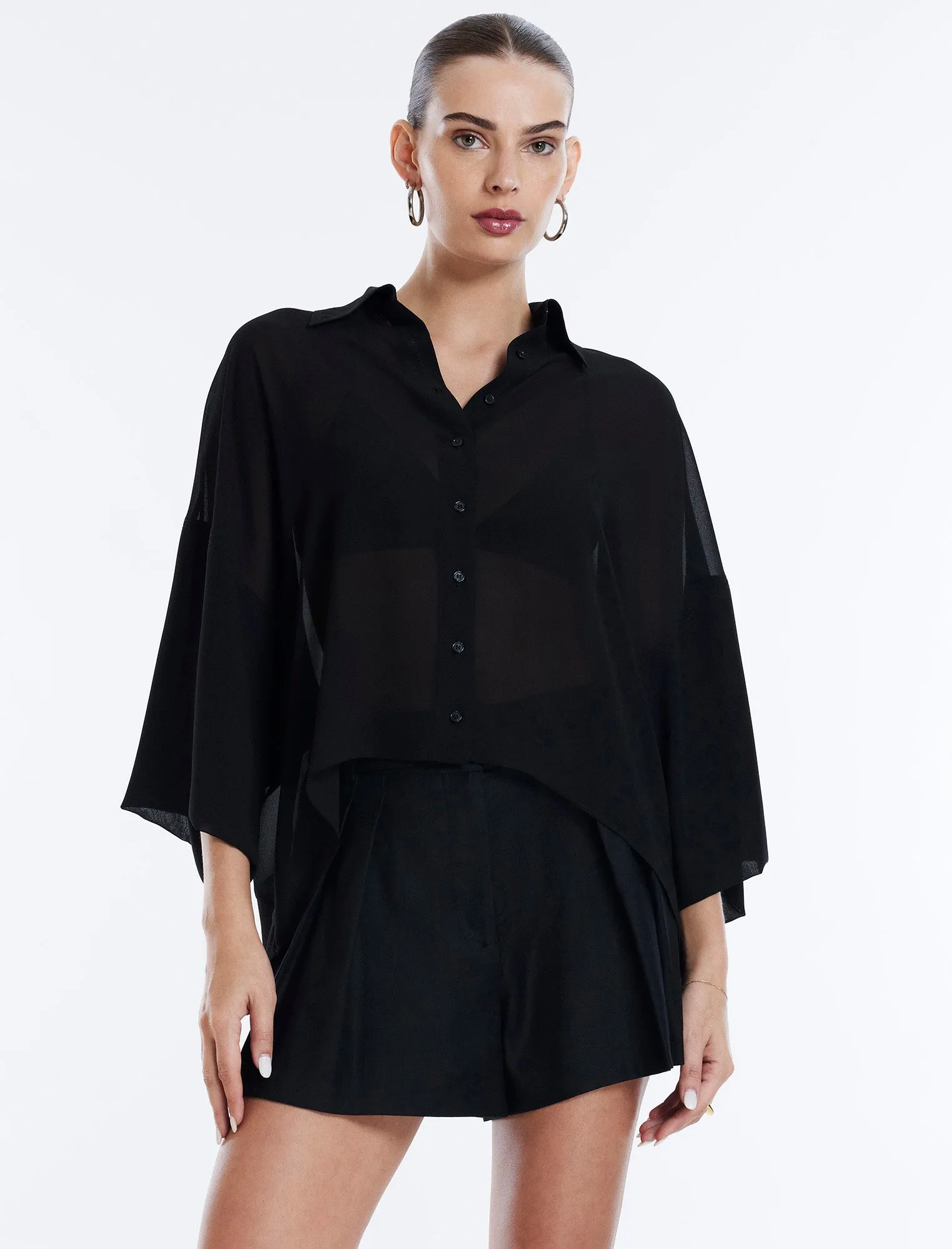 Button-Up Batwing Top sold by BCBGMaxAzria
