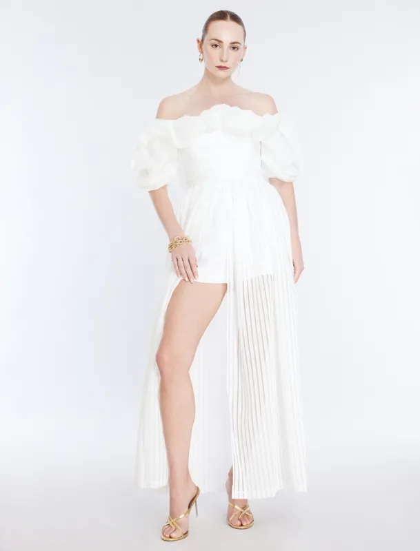 Maisie Off Shoulder Romper sold by BCBGMaxAzria