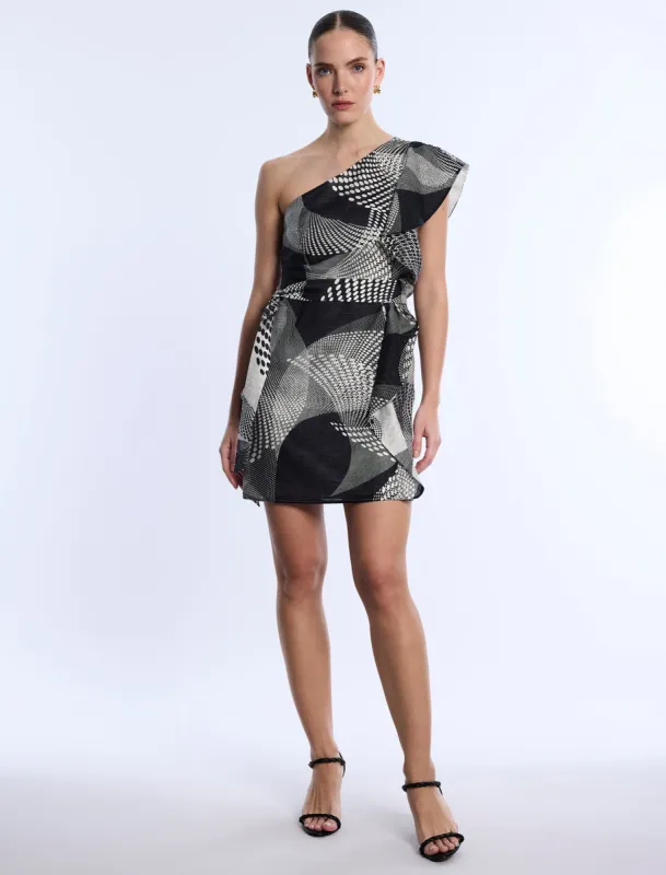 One Shoulder Flounce Mini sold by BCBGMaxAzria