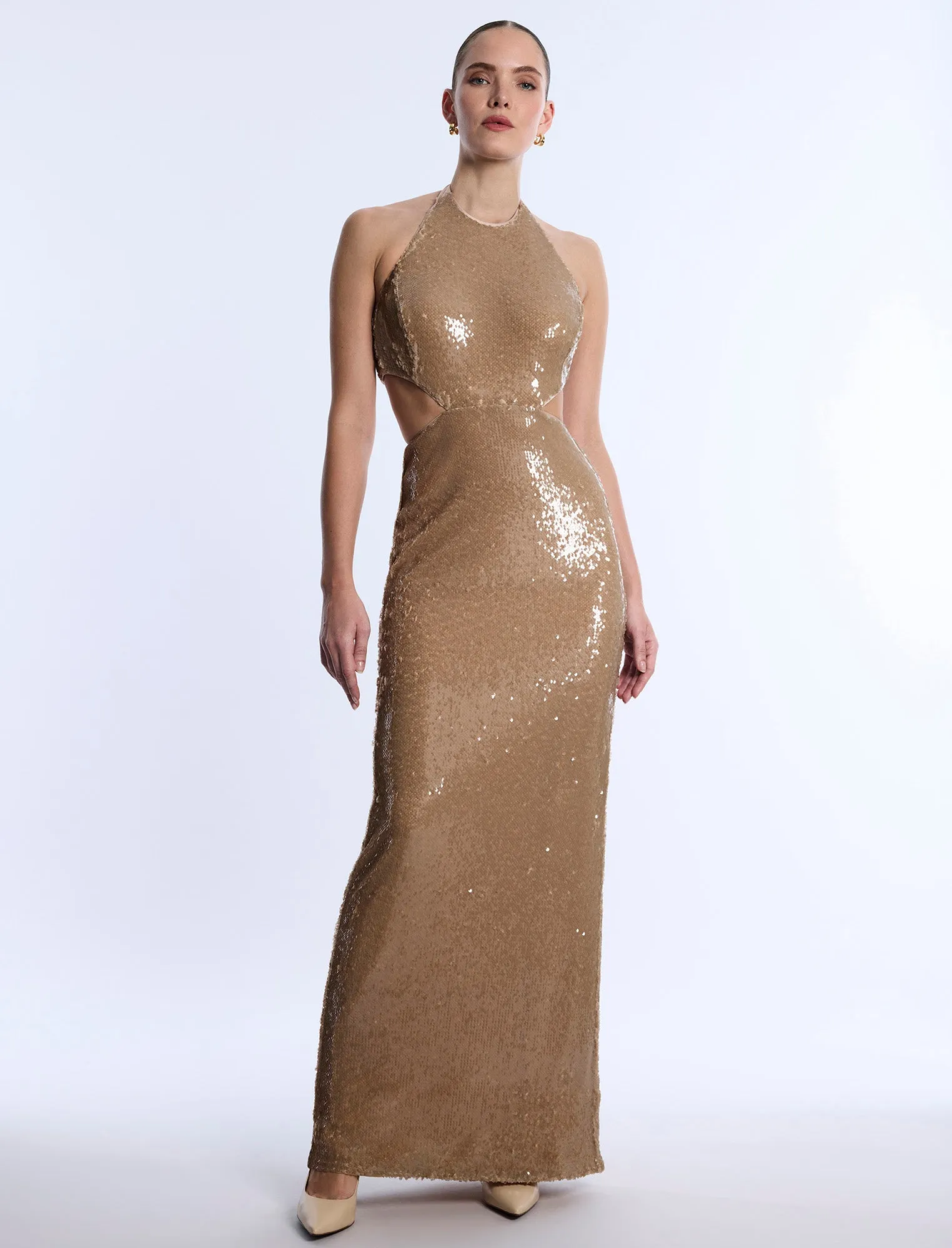 Sequin Cutout Halter Gown sold by BCBGMaxAzria product image thumbnail 4