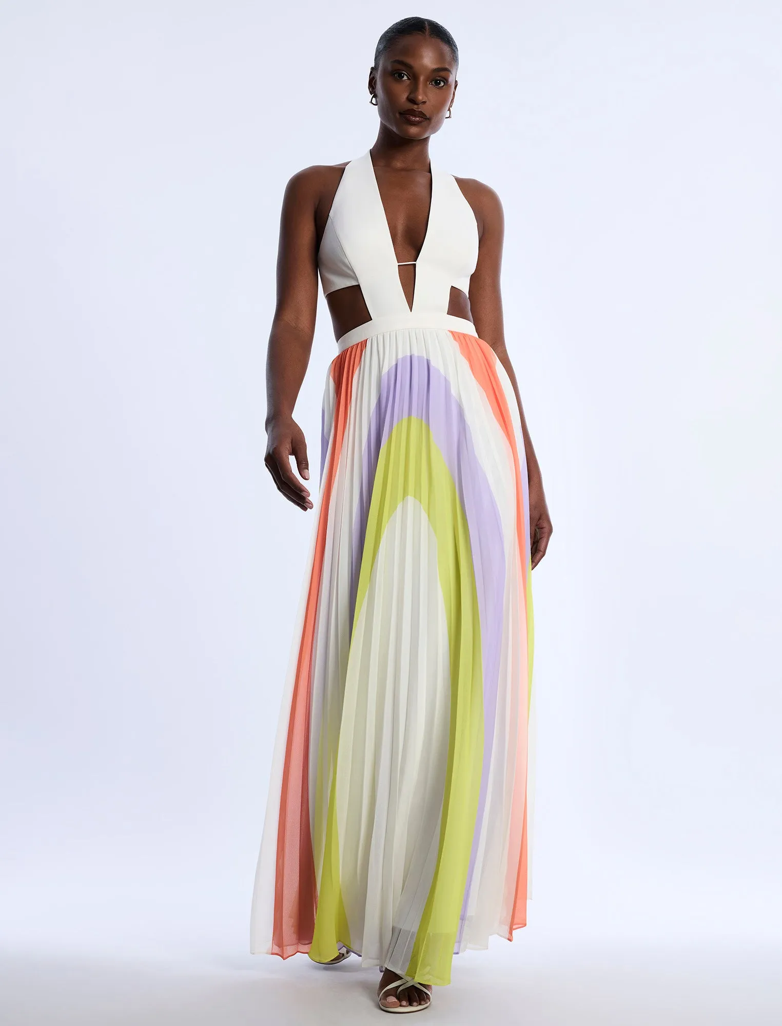 Printed Pleated Cutout Dress sold by BCBGMaxAzria product image thumbnail 5