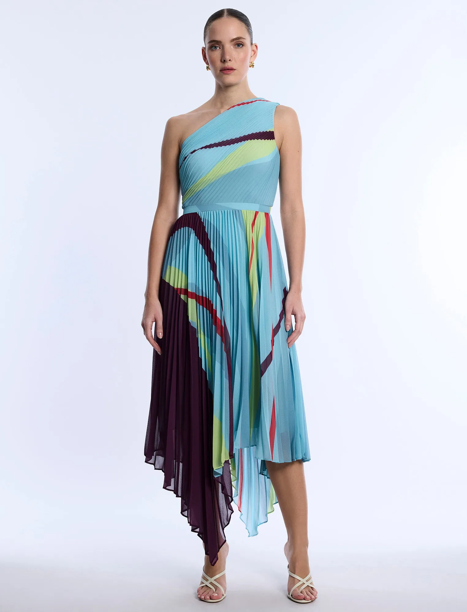 Printed Pleated Dress sold by BCBGMaxAzria product image thumbnail 5