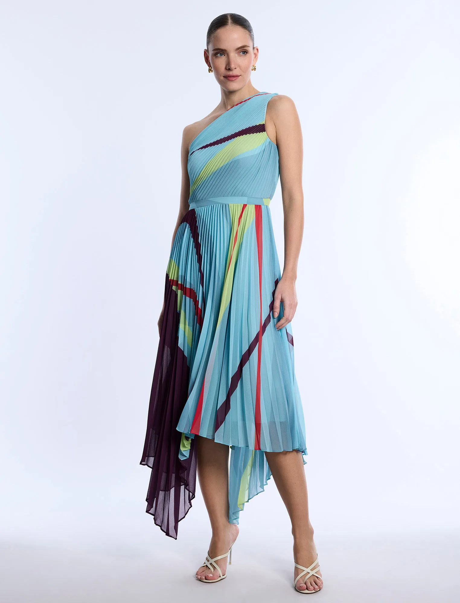 Printed Pleated Dress sold by BCBGMaxAzria product image thumbnail 4