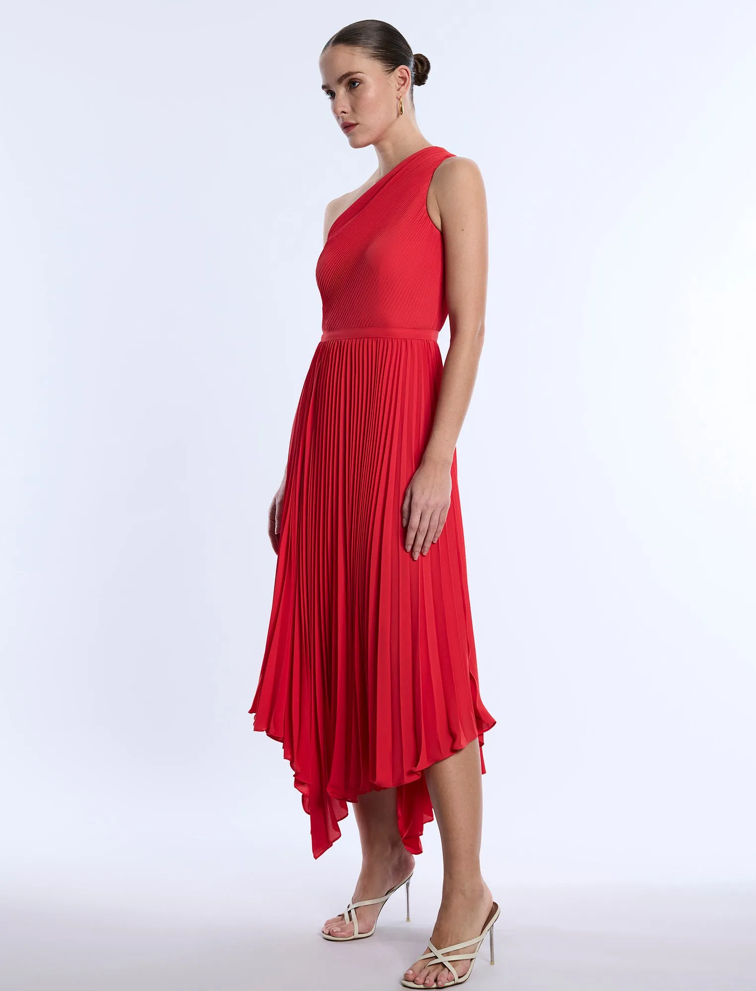 One Shoulder Pleated Dress sold by BCBGMaxAzria product image thumbnail 3
