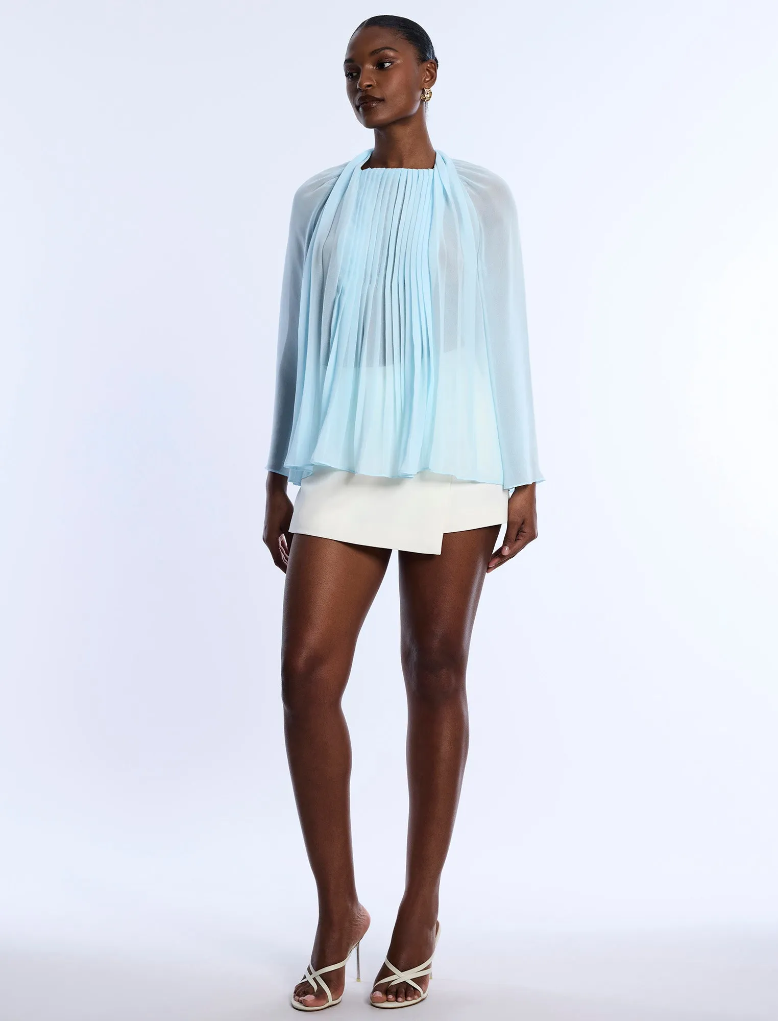 Pleated Sheer Blouse sold by BCBGMaxAzria product image thumbnail 5