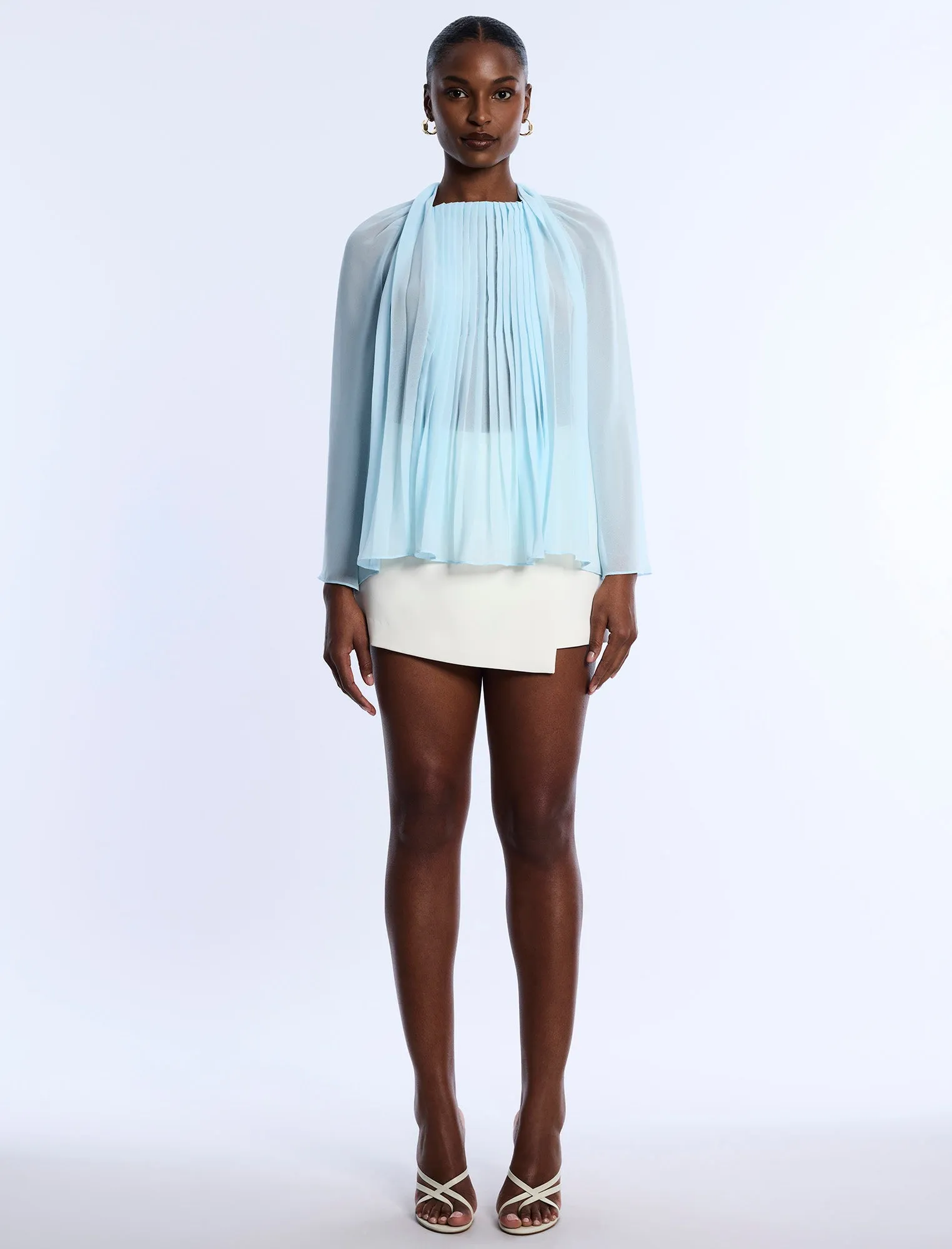 Pleated Sheer Blouse sold by BCBGMaxAzria product image thumbnail 4