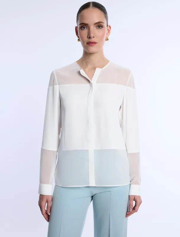 Sheer Panel Blouse sold by BCBGMaxAzria