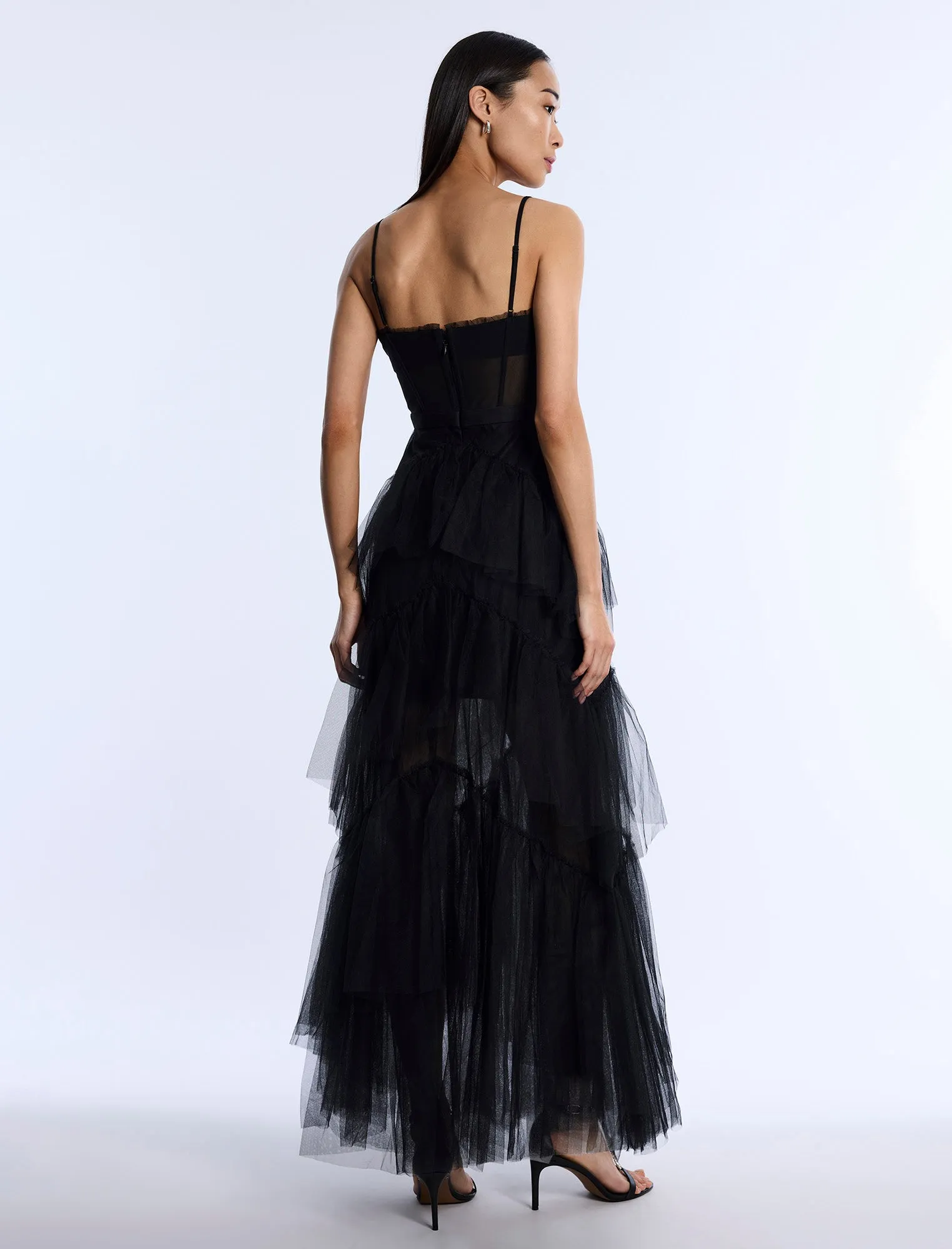 Oly Tiered Ruffle Tulle Evening Gown sold by BCBGMaxAzria product image thumbnail 2
