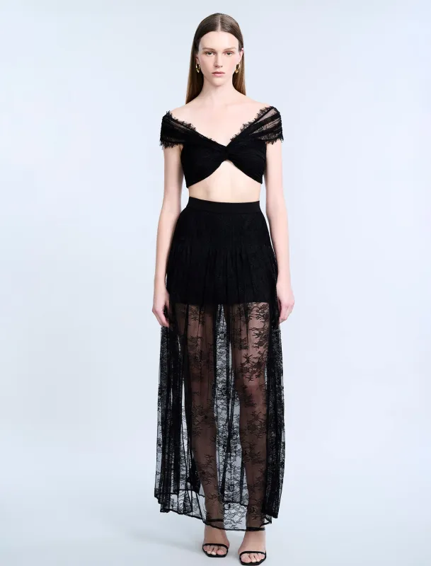 Pleated Lace Skirt made by BCBGMaxAzria