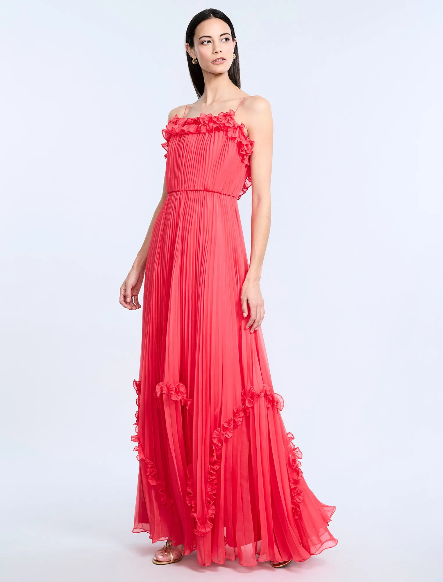 Shirring Ruffle Gown sold by BCBGMaxAzria product image thumbnail 3